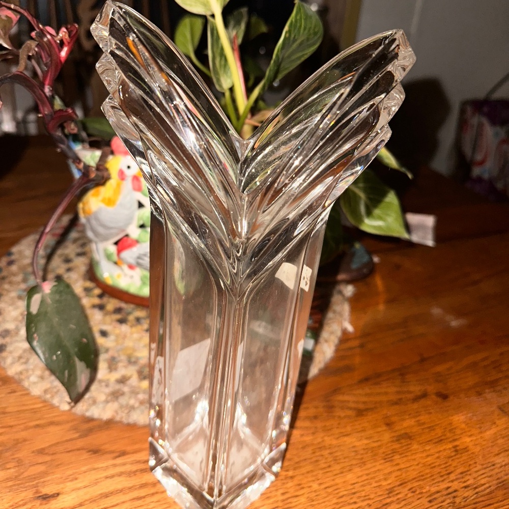 Mikasa Vase Germany 12”x5” Heavy Lead Crystal